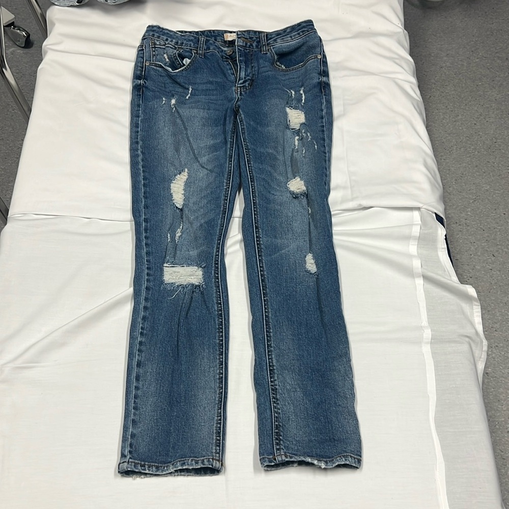 Altar’d State distressed boot cut blue jeans with stretch